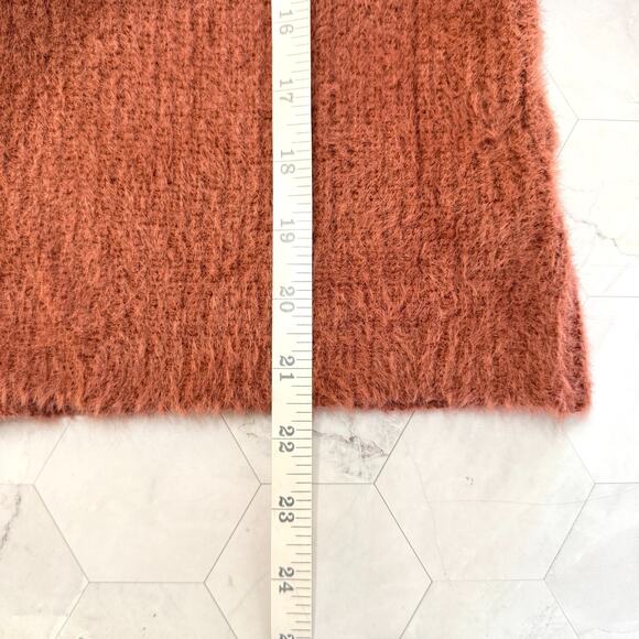 The Commons Cozy Soft Fuzzy Womens Large Rust Button Up Cardigan Sweater in EUC - Picture 6 of 10